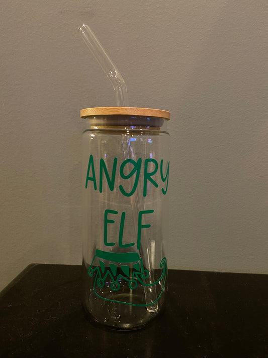 Angry Elf Glass Coffee Cup