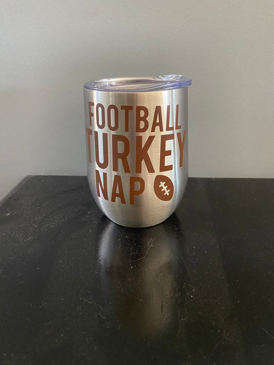 Football Turkey Nap Wine Tumbler